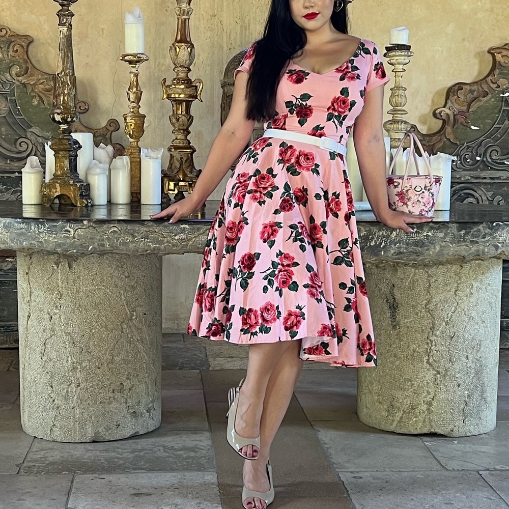 Floral Pink Dress - Vixen by Micheline Pitt